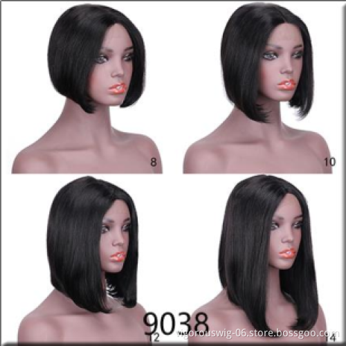 Vigorous 14 inches Human Hair Lace Front Wigs for Black Women Brazilian Hair Straight Bob Wigs 100% Real Hair Wigs